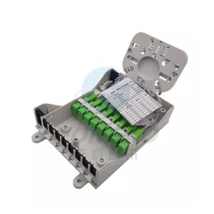 1x8 PLC Splitter FTTH Fiber Optic Terminal Box 8 Cores With SC Shutter Adapter