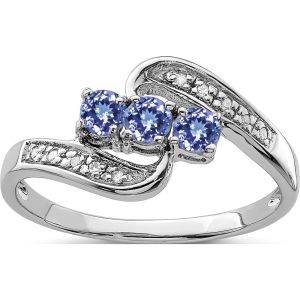 With 925 Sterling Silver Rhodium Tanzanite Engagement Ring