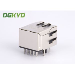 Gigabit rj45 connector female 1000Mb Ethernet jack with magnetics Y/G LED