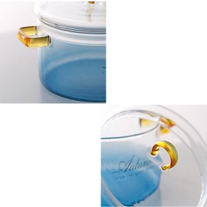 Simple Gradient Blue 4mm Glass Cutlery Salad Bowl