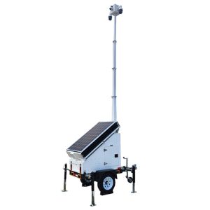 Mobile Surveillance Trailer Monocrystalline silicon Solar panel for Park