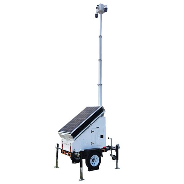Mobile Surveillance Trailer Monocrystalline silicon Solar panel for Park