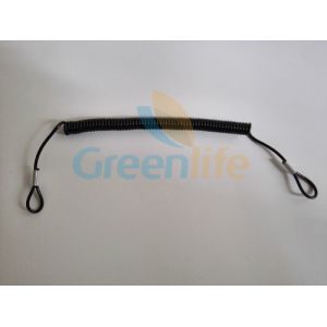 Custom Attachments Solid Black PU Covered Extendable Plastic Spiral Safety