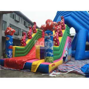 Customized Single Lane Rugby Commercial Inflatable Slide For Playground