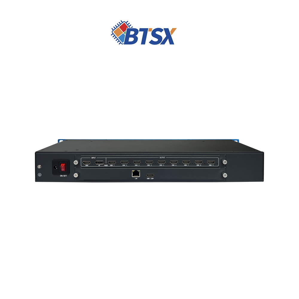 Professional 4K60 Decoder Video Wall Processor with 9 HDMI Outputs and 64x D1@30fps Decoding for Multi-Screen Display