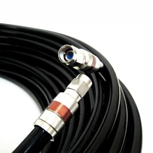 UHF VHF HDTV Antenna Cable with 75 Ohm ETL Weather Boot and Compression