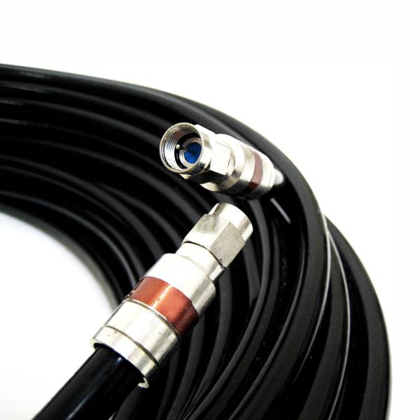 UHF VHF HDTV Antenna Cable with 75 Ohm ETL Weather Boot and Compression