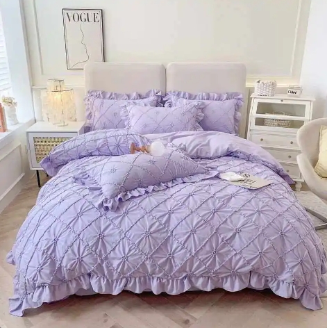 All-Season 100% Cotton Soft Bedding Set with Matching Curtain and Quilt Luxury Egyptian Cotton Set