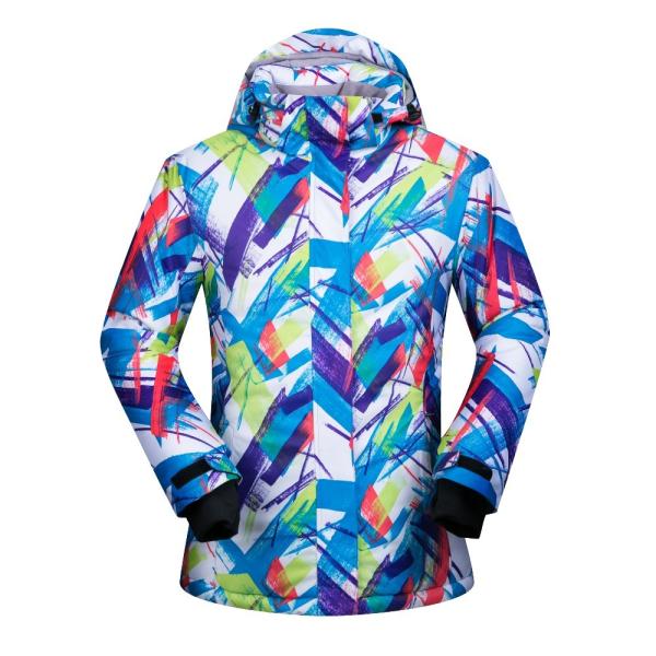 100% nylon2018 new Fashion Printing Bright Color Ladies Jacket Winter Ski Workout Jackets Ski Jacket (size:s-xxl)