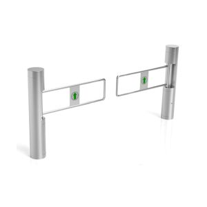 Round Pillar Bi Direction SS304 Swing Pedestrian Barrier Gate
