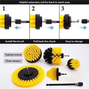 Drill Brush Power Drill Brush Attaches Easily With Yellow Color
