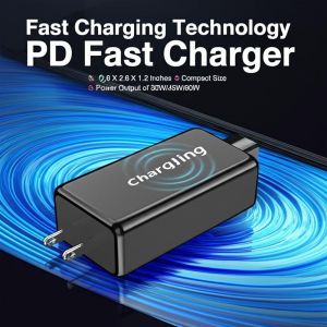 Quality Fast Charging Technology PD Fast Charger with 2.6 X 2.6 X 1.2 Inches Compact Size and Power Output of 30W/45W/60W for sale