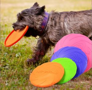 China Pet Frisbee Toy Interactive Training Toys Soft Rubber Dog Toys on sale