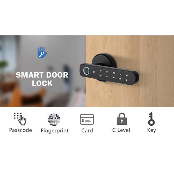 Stainless Steel Smart Handle Door Lock RFID Card Fingerprint Door Handle Lock