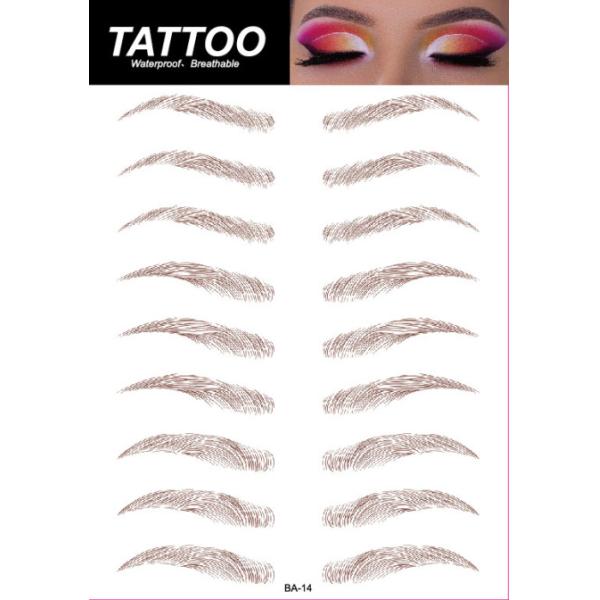 Custom 6D Waterproof Immerse-in-Water Embroidery Temporary Fashionable Natural Simulation Eyebrow Tattoo Stickers Paper for Face