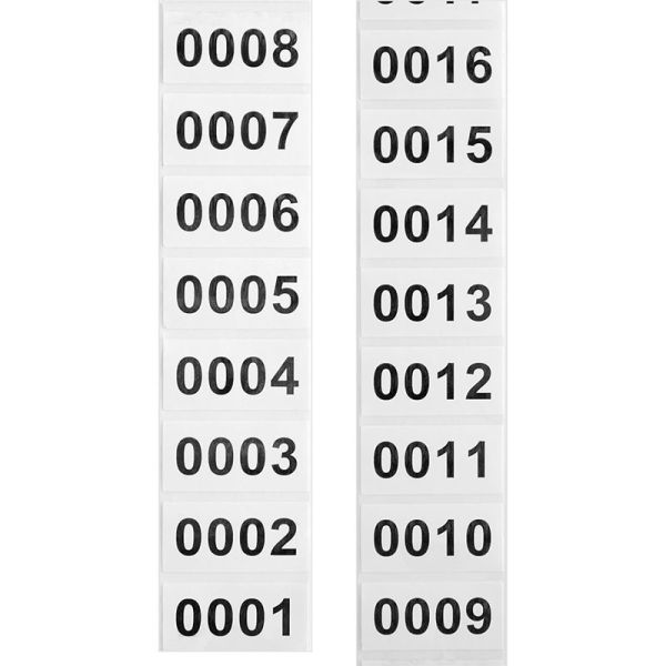 Amazon hot selling stock 0001-1000 digital labels inventory numbers serial numbers adhesive stickers