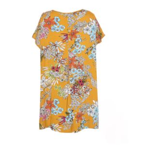 100% Viscose Short Sleeve T Shirt- Women's Floral Printing Tops In Casual Type