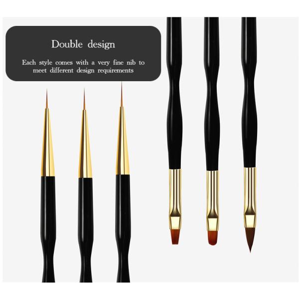 Mermaid Penholder Drawing Pen Set Dual Ended for 100% Kolinsky Acrylic Nail Brush