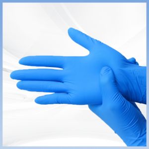 Powder Free Blue Nitrile Gloves Anti Static Abrasion Resistant