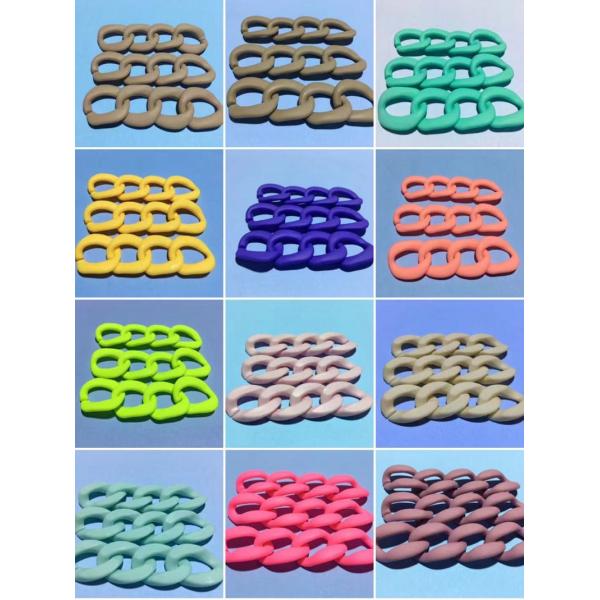 2021 wholesale large plastic link chain shiny gold plastic chain for shoes bag necklace