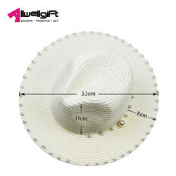 Striped Pearl Beaded Summer Beach Hats For Women Sun Hats