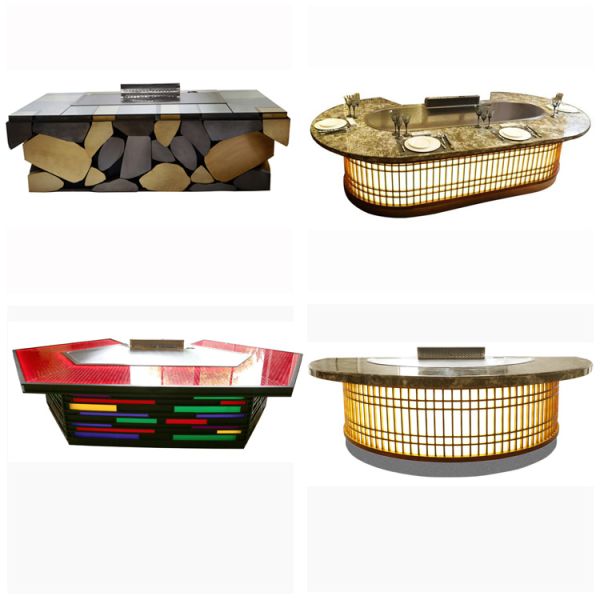 Commercial Teppanyaki Grill Table with 500*400mm Cooking Size 50-300℃ Temperature Range and 5KW Power for Restaurants and Hotels