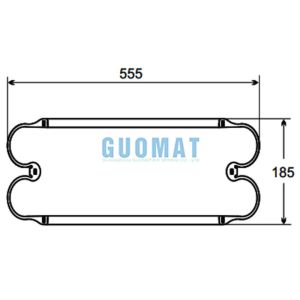 185mm Height Double Convoluted Air Spring With Natural Rubber 556238077