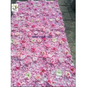 UVG pink hydrangea wedding flower wall for stage background decoration CHR1148