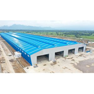 Custom Coated Steel Structure Prefabricated Metal Warehouse Hangar Building