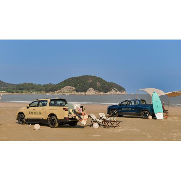 RD6 Pick UP Pure Electric Car with Tow Package and Battery Charger Max Speed 185 Seats 5