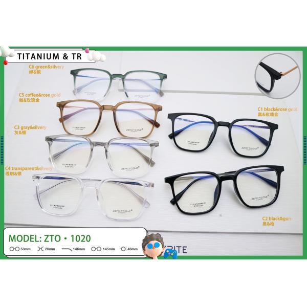 Lightweight TR + Beta Titanium Glasses Rectangle Internet Celebrity ZTO 1020