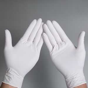 Waterproof Cleanroom Gloves Acid Alkali Resisting ESD Nitrile Exam Gloves