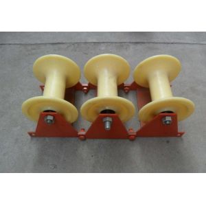 10KN Triple Nylon Cable Pulling Rollers / Three Wheels Cable Pulling Pulley