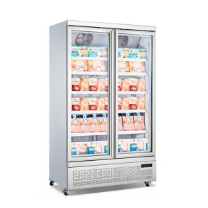 China Commercial Triple  Glass Freezer 4 Doors Upright Display Refrigerator on sale