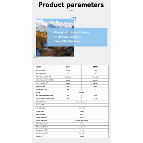 IP54 COB LED Screen Display Module Front Service P3 P4 P5 2000K~10000K