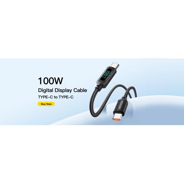 Essager LED Digital Display Customised 1M 2M Cable OEM/ODM 27W 100W Fast Charging USB Cable For Mobile Phone