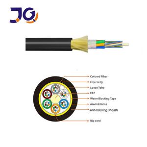 ADSS Single Jacket Aerial Single Mode Fiber Optic Cable Aramid Strengthened FTTx
