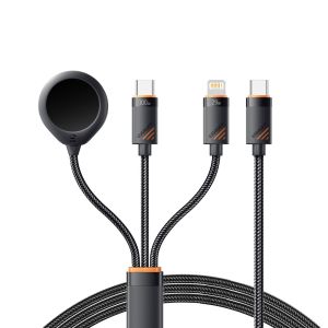 ESSAGER ES-X66 Series 100W USB C to USB C+L+Wireless Watch Charger 3 in 1 Cable
