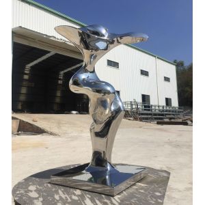 Fairy Modern Stainless Steel Sculpture , Outdoor Metal Lawn Sculptures