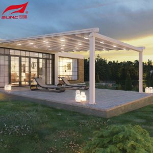 Smart Remote Controlled Aluminum Garden Pergola Waterproof Windproof Gazebo