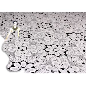 Quality Venice Guipure Cotton Lace Fabric Embroidered Flower Water Soluble Azo Free Dyed for sale