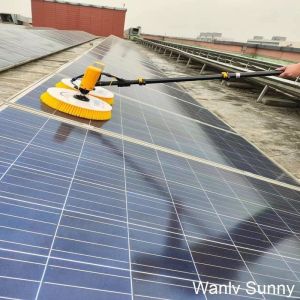 High Pressure Cleaning Double-Head Rotating Solar Panel Brush with Lightweight