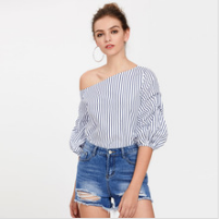 Guangzhou Clothing Factory Office Bell Sleeve Lady Blouse