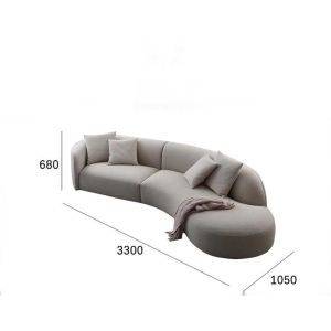 Luxury Curved Hotel Lobby Furniture Reception Moon Modular Sectional Sofa