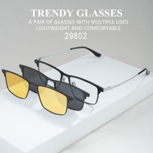 Dual-Purpose Glasses Pure Titanium Aluminum Optical Glasses Frame