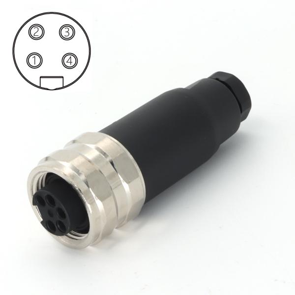 7/8" Connector Field-wireable Assembly Connectors 4 Pin Female 7/8"-16UN
