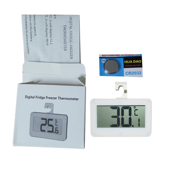 High Accuracy Digital Refrigerator Freezer Thermometer Large Display White Color