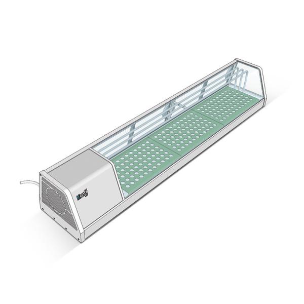 Buy 100L Sushi Pizza Prep Refrigerator Glass Material Static Cooling at wholesale prices