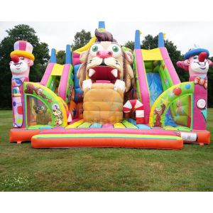 EN71 Outdoor Child Jumping Inflatable Bounce House With Slide