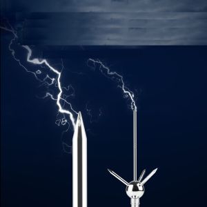 Brass Lighting Rod Three-Pole Copper Air Terminals Detachable Lightning